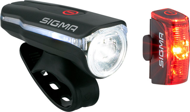 Sigma Aura 60 Frontlicht + Infinity Rücklicht LED Beleuchtungsset mit StVZO - schwarz/universal