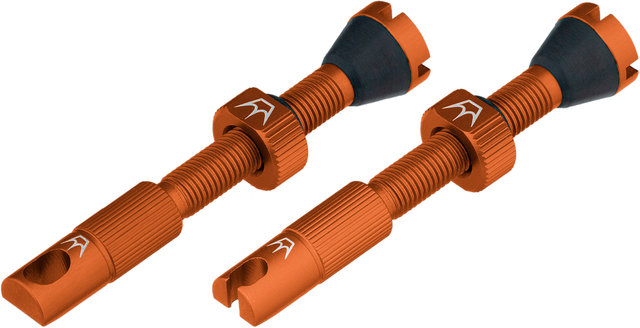 Peatys Chris King Edition MK2 Tubeless Valve 2-Pack Set - mango/Presta 42 mm