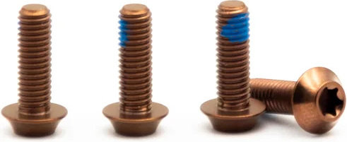 OAK Components Juego de tornillos para portabidones M5x15 Titanio - copper