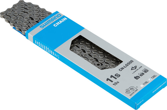 Shimano E-bike Quick-Link Chain CN-LG500 Linkglide 9-/10-/11-speed - silver/11 speed / 126 gusset