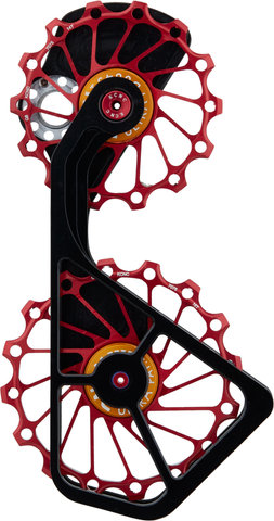 KCNC Chape + Galets de Dérailleur Jockey Wheels System - red/moyen