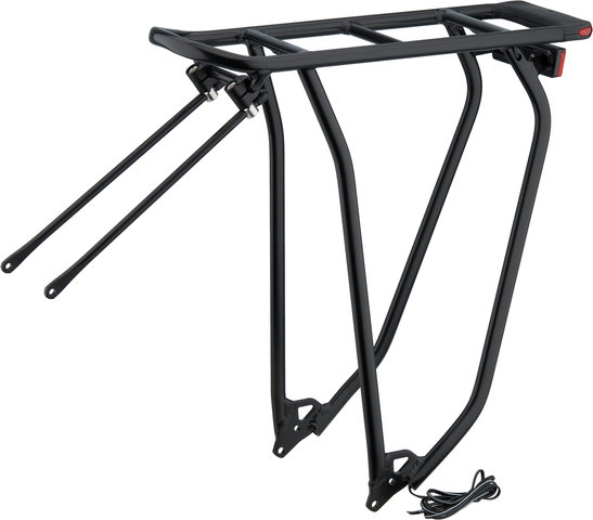 Racktime Gleamit 2.0 Pannier Rack w/ Rear Light for Dynamo Lighting - black/28"-29"