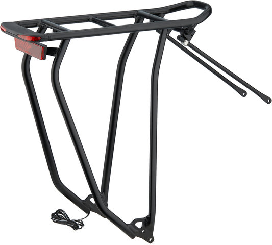 Racktime Gleamit 2.0 Pannier Rack w/ Rear Light for Dynamo Lighting - black/28"-29"