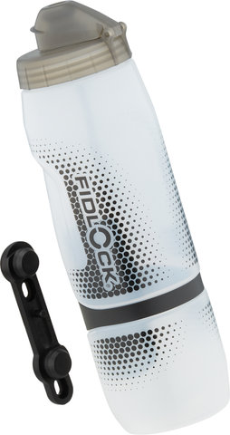 Bidón TWIST 800 ml con sistema de sujeción bike base - transparente-blanco/800 ml