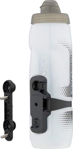 Bidón TWIST 800 ml con sistema de sujeción bike base - transparente-blanco/800 ml