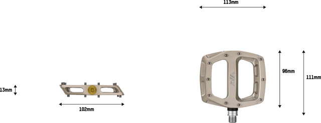 DMR Pédales à Plateforme V12 Magnesium - grey/universal