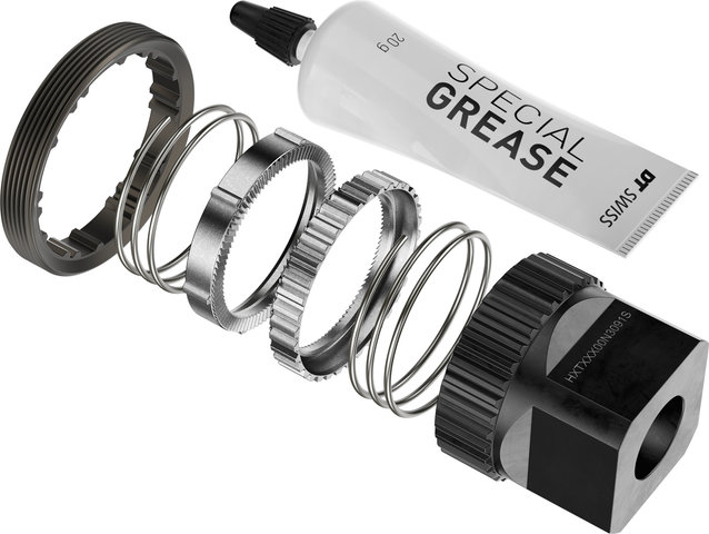 DT Swiss Anti Pedal Kickback Umrüstkit DEG DF 90er Zahnung inkl. Werkzeug - schwarz/Ratchet DEG 72/90