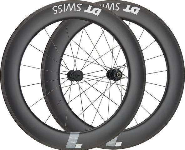 DT Swiss Set de Roues en Carbone ARC 1400 DICUT 80 Frein sur Jante 28" - noir/Set de 28" (avant 9x100 + arrière 10x130) Shimano