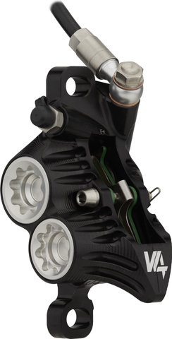 Hope Tech 4 V4 v+h Set Scheibenbremse mit Kunststoffleitung - black-silver/Set/links/rechts (seitenspezifisch)