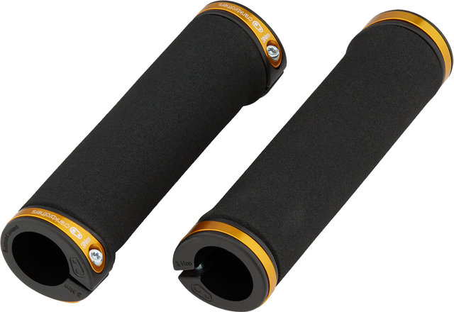 Puños de manillar Cobalt Lock On - negro-dorado/130 mm Puños de manillar Cobalt Lock On - negro-dorado/130 mm
