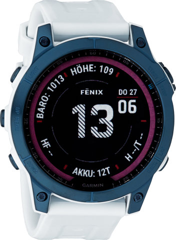 Garmin Smartwatch Multisport GPS fenix 7 Sapphire Solar Titan - blanc pierre-bleu/universal