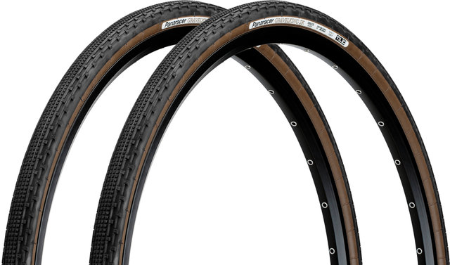 Panaracer GravelKing SK TLC 28" Folding Tyre Set of 2 - black-brown/32-622 (700x32c)