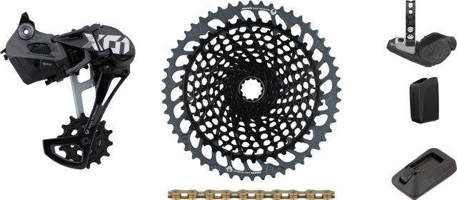 SRAM Kit de Mise à Niveau X01 Eagle AXS 1x12 vitesses avec Cassette - black - XX1 gold/SRAM XD/14 dents/SRAM XD/aucun/10-52/aucun/sans