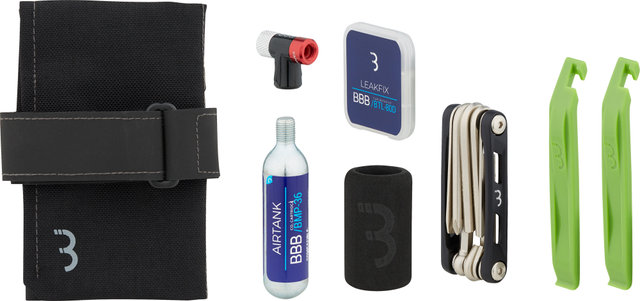 CombiSet RollPack CO2 BSB-59 Satteltasche + Werkzeugset + CO2-Pumpe - schwarz/0,25 Liter
