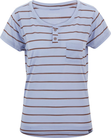 T-Shirt pour Dames Capilene Cool Trail Henley - furrow stripe-light current blue/M