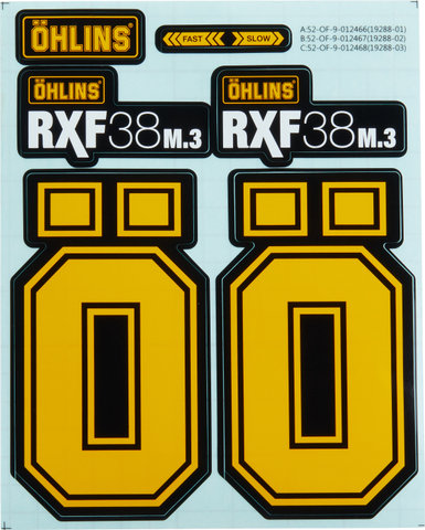 ÖHLINS RXF38 m.3 sticker set - yellow