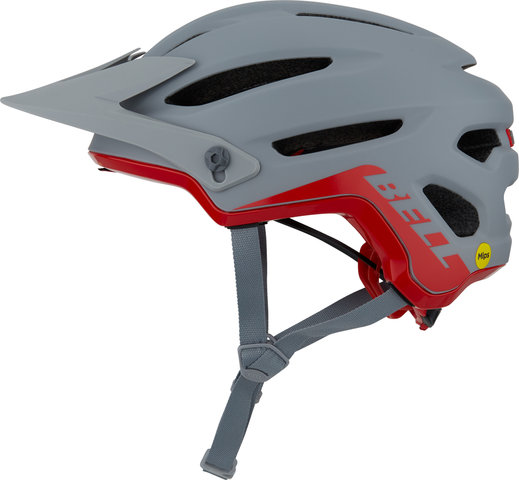 4Forty MIPS Helmet - cliffhanger matte gray-gloss crimson/55 - 59 cm
