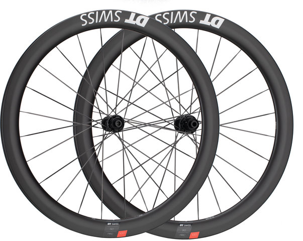 DT Swiss ARC 1100 DICUT 50 Carbon Disc Center Lock 28" Laufradsatz - schwarz/28" Satz (VR 12x100 + HR 12x142) Shimano