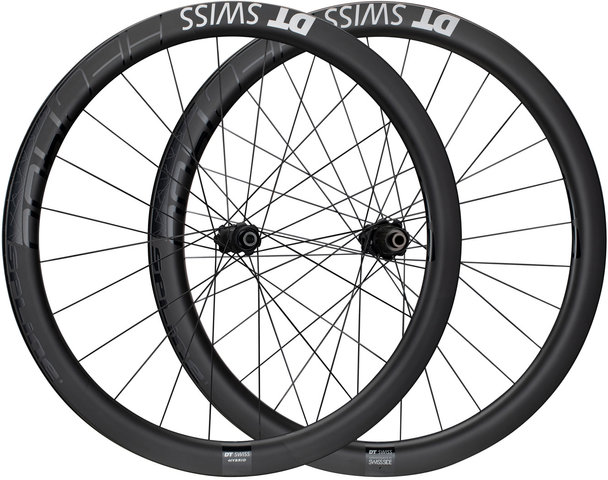 DT Swiss HEC 1400 SPLINE 47 Carbon Boost Disc CL Hybrid 28" Laufradsatz - schwarz/28" Satz (VR 12x110 Boost + HR 12x148 Boost) Shimano