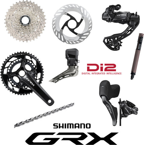 Shimano GRX Di2 RX825 Gruppe 2x12 - schwarz | 170,0 mm | 11-36 | 31-48