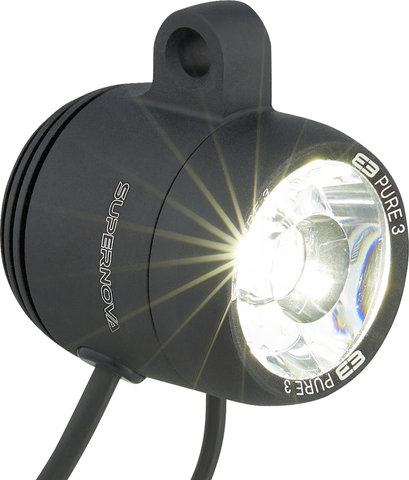 Luz delantera E3 Pure 3 Upside-Down LED con aprobación StVZO - negro/205 lúmenes