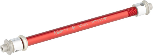 FollowMe Adaptador de eje pasante de 12 mm de aluminio - rojo/12 mm, 1,0 mm, 160 mm