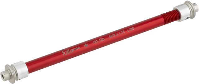 FollowMe Thru-Axle Adapter 12 mm Aluminium - red/12 mm, 1.75 mm, 180 mm