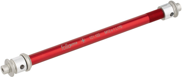 Steckachsenadapter 12 mm Aluminium - rot/12 mm, 1,0 mm, 170 mm