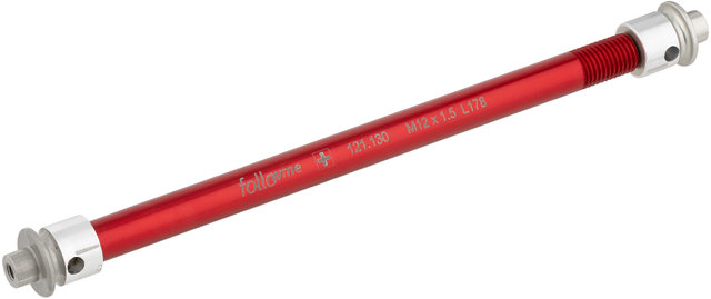 Steckachsenadapter 12 mm Aluminium - rot/12 mm, 1,5 mm, 178 mm