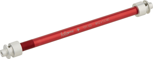 FollowMe Thru-Axle Adapter 12 mm Aluminium - red/12 mm, 1.0 mm, 183 mm