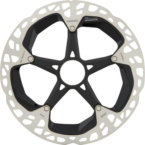 Shimano RT-MT900 Center Lock Brake Rotor for XTR w/ Magnet + Internal Teeth - silver-black/203 mm