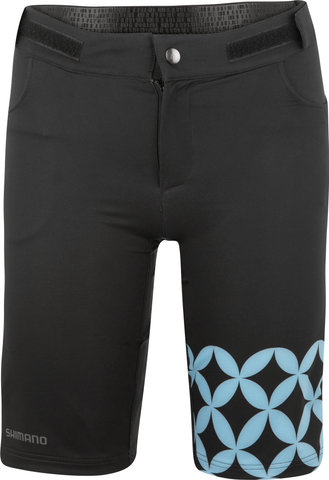 Shimano Pantalones cortos para damas Sayama Printed - black-blue/S