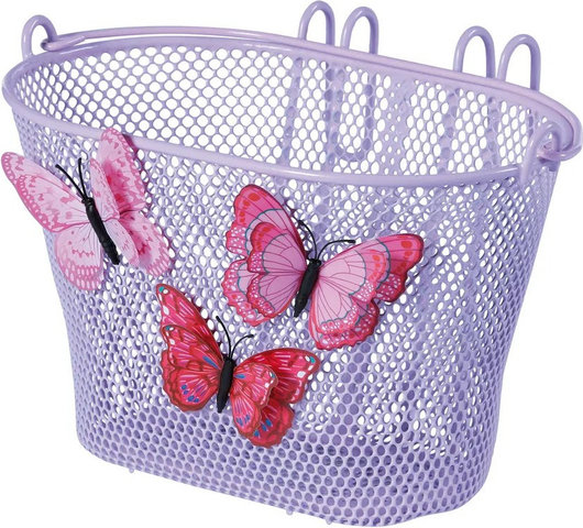 Basil Jasmin Kinderfahrradkorb - lila-schmetterling