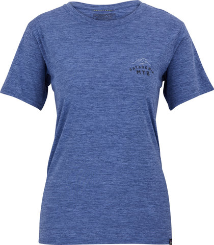 Capilene Cool Daily Graphic Damen T-Shirt - mtb crest-current blue-xdye/M