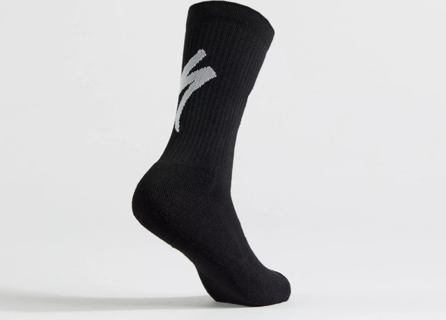 Specialized Chaussettes Techno MTB Tall Logo - black-white/46 - 48