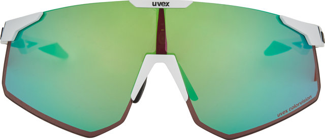 uvex Lunettes de Sport pace perform S CV - white mat/glossy green