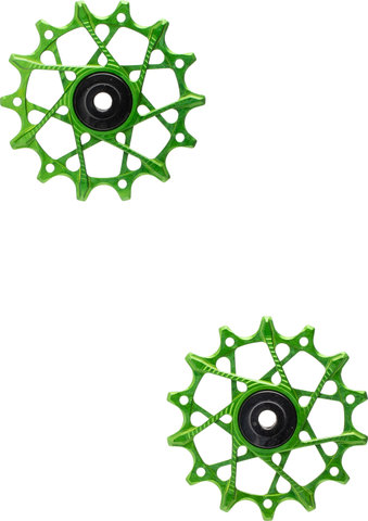 Garbaruk Juego de Roldanas 14 + 14 Dientes para Shimano 12 Velocidades MTB - green