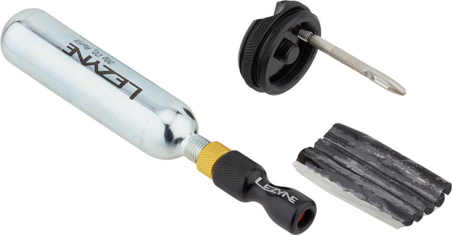 Lezyne CNC Tubeless Drive Minipumpe mit Tubeless Reparaturset und CO2-Pumpe - schwarz/universal