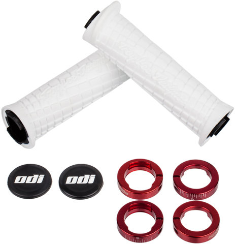 ODI Troy Lee Designs MTB Lock-On Lenkergriffe - white-red/130 mm