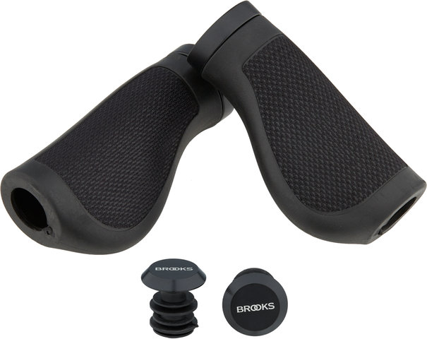 Brooks Puños de manillar Cambium Ergonomic Rubber p. cambios giratorios doble - black/100 mm / 100 mm