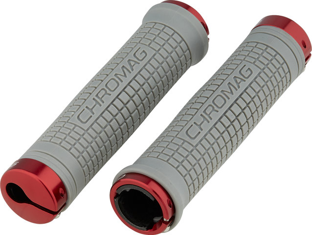 Squarewave XL Lock On Handlebar Grips - grey-red/146 mm