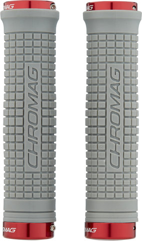 Chromag Squarewave XL Lock On Handlebar Grips - grey-red/146 mm