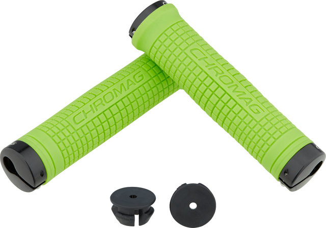 Chromag Puños de manillar Squarewave XL Lock On - tight green/146 mm