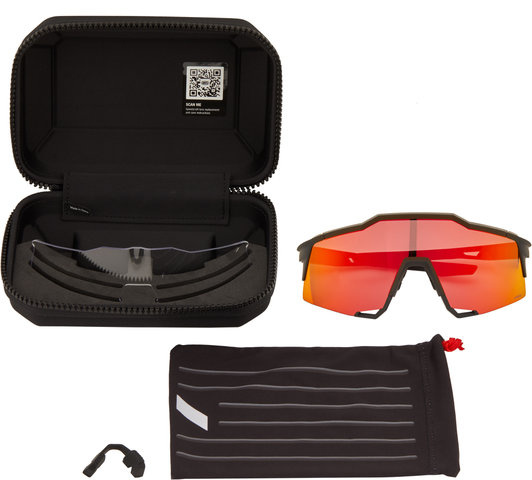 Lunettes de Sport Speedcraft Hiper - soft tact black/hiper red multilayer mirror