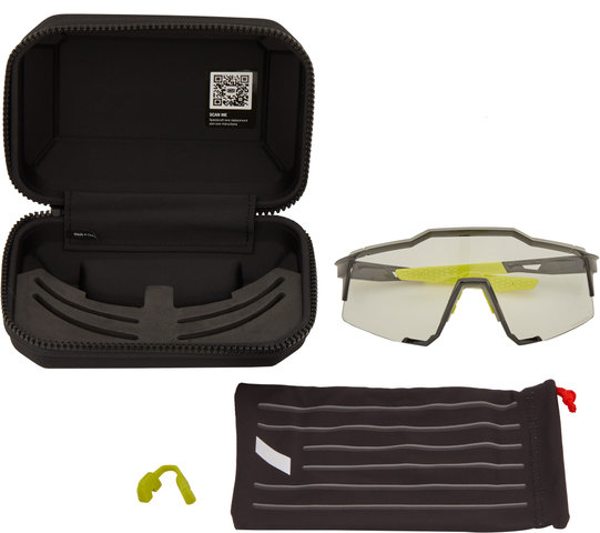 100% Speedcraft Photochromic Sports Glasses - gloss black/photochromic