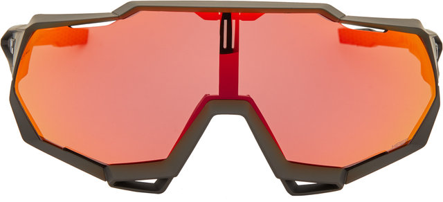 100% Speedtrap Hiper Sportbrille - soft tact black/hiper red multilayer mirror