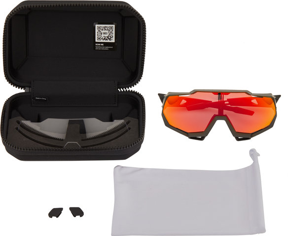 Lunettes de Sport Speedtrap Hiper - soft tact black/hiper red multilayer mirror