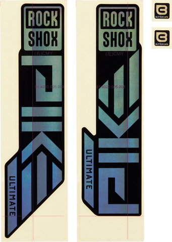 RockShox Decal Kit Aufklebersatz für Pike Ultimate ab Modell 2023 - gloss black-gloss rainbow foil/universal