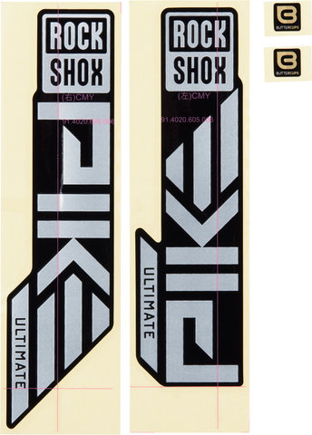 RockShox Decal Kit for Pike Ultimate as of 2023 Model - gloss black-matte silver foil/universal