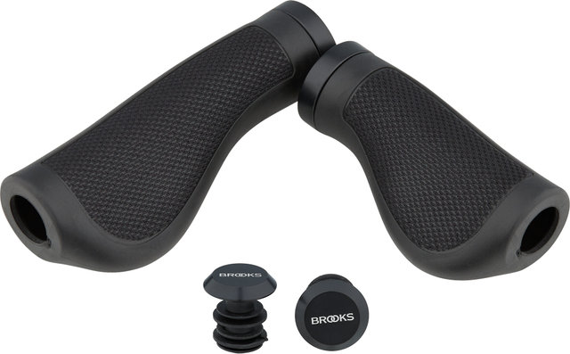 Brooks Cambium Ergonomic Rubber Handlebar Grips for One-Sided Twist Shifters - black/130 mm / 100 mm
